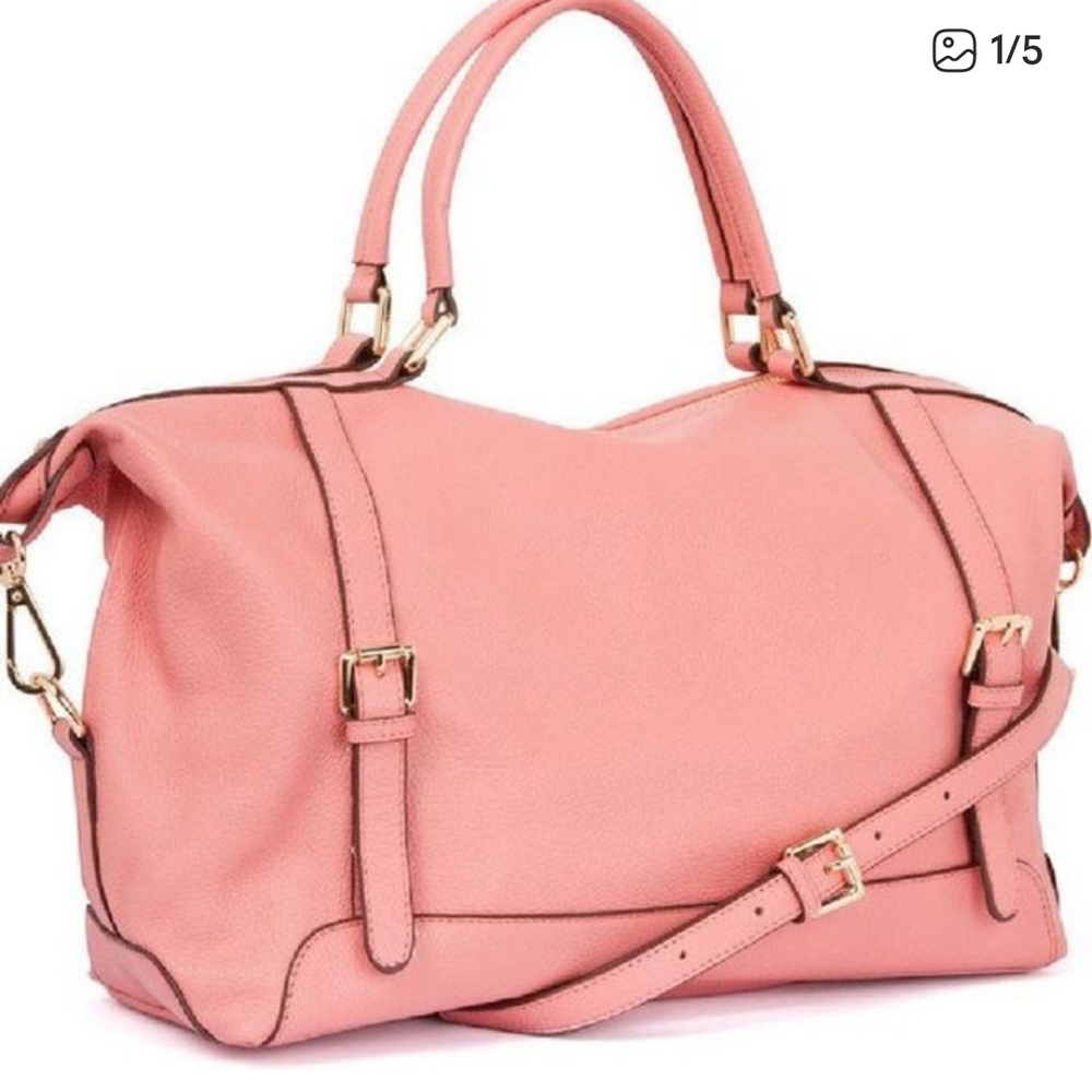 Ora Delphine Peach Leather Tote - Picture 3 of 13